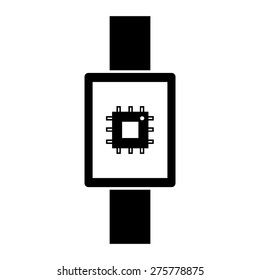 CPU icon on smart watch. vector illustration