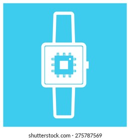 CPU icon on smart watch. vector illustration
