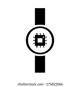 CPU icon on smart watch. vector illustration