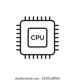 CPU icon outline collection or set in black and white