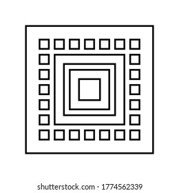 Icono de la Cpu, signo del vector de contorno, pictograma de estilo lineal aislado en blanco. Símbolo, ilustración del logotipo. Trazo editable. Ilustración vectorial Eps10.