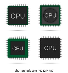 Cpu icon picture. Vector illustration
