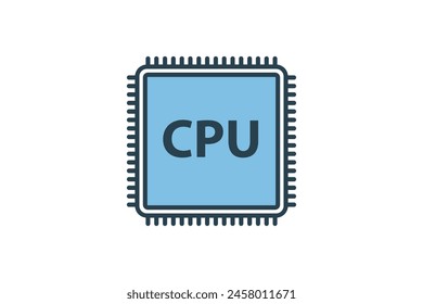 CPU icon. icon related to computer. suitable for web site, app, user interfaces, printable etc. flat line icon style. simple vector design editable