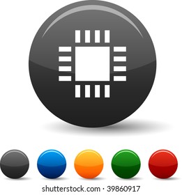 Cpu icon set. Vector illustration.