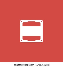 cpu icon. sign design. red background