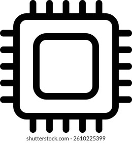 CPU icon with simple and line style