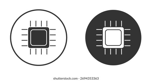 Ícone CPU. Ilustração de vetor simples. Conjunto de Ícones de Silhueta.