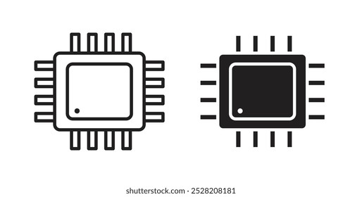 CPU icon in solid and stroke style.