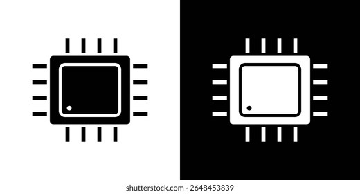 CPU icon symbol collection. Flat vector stock illustration.