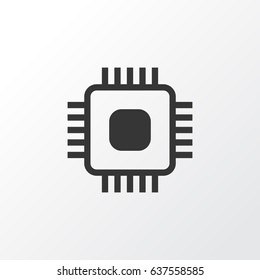 Cpu Icon Symbol. Premium Quality Isolated Chip Element In Trendy Style.