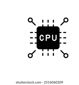 CPU Icon for Technology, Computer Hardware, Processor, Microchip, Circuit Board, Digital Electronics, Data Processing, IT Infrastructure, Server, Computing Power, Semiconductor, Tech Industry, AI, Mac