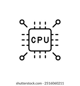 CPU Icon for Technology, Computer Hardware, Processor, Microchip, Circuit Board, Digital Electronics, Data Processing, IT Infrastructure, Server, Computing Power, Semiconductor, Tech Industry, AI, Mac