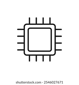 CPU icon Thin line art isolated