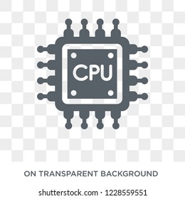 Cpu icon. Trendy flat vector Cpu icon on transparent background from Artificial Intelligence, Future Technology collection. 