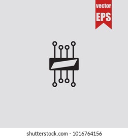 Cpu icon in trendy isolated on grey background.Vector illustration.