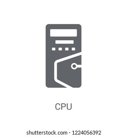 Cpu icon. Trendy Cpu logo concept on white background from Artificial Intelligence collection. Suitable for use on web apps, mobile apps and print media.