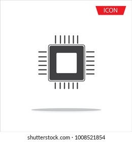 CPU icon vector, central processing unit icon vector isolated on white background.