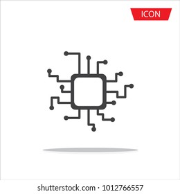 CPU icon vector, central processing unit icon vector isolated on white background.
