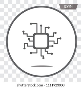 CPU icon vector, central processing unit icon vector isolated on background.
