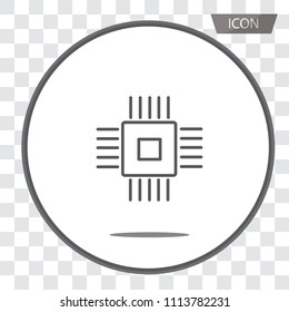 CPU icon vector, central processing unit icon vector isolated on background.