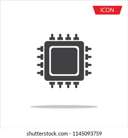 CPU icon vector, central processing unit icon vector isolated on white background.