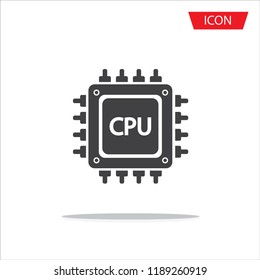 CPU icon vector, central processing unit icon vector isolated on white background.