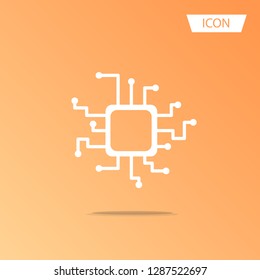 CPU icon vector, central processing unit icon vector isolated on white background.