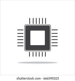 CPU icon vector, central processing unit icon vector