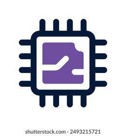 CPU-Symbol. Vektorgrafik-Doppeltonsymbol für Website, Handy, Präsentation und Logo-Design.