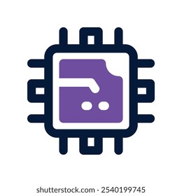 cpu icon. vector dual tone icon for your website, mobile, presentation, and logo design.
