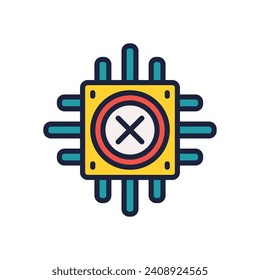 cpu icon. vector filled color icon for your website, mobile, presentation, and logo design.