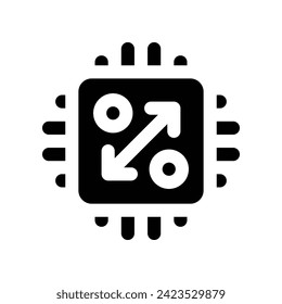 cpu icon. vector glyph icon for your website, mobile, presentation, and logo design.