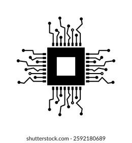 Cpu icon vector illustration, pictogram isolated on white background. color editable