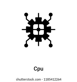 Cpu icon vector isolated on white background, logo concept of Cpu sign on transparent background, filled black symbol