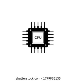 CPU Icon Vector in Trendy Style. Central Processing Unit Symbol Illustration