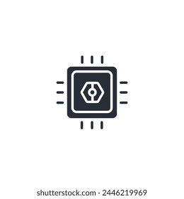 cpu icon. vector.Editable stroke.linear style sign for use web design,logo.Symbol illustration.