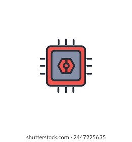 cpu icon. vector.Editable stroke.linear style sign for use web design,logo.Symbol illustration.