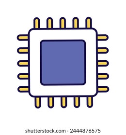 cpu icon with white background vector stock illustration