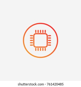 Cpu icon.gradient illustration isolated vector sign symbol