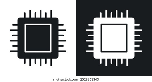 CPU icons. solid style vector