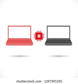 cpu laptop vector icon