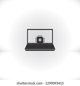 cpu laptop vector icon