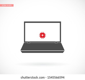 cpu laptop vector icon . Lorem Ipsum Flat Design