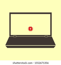 cpu laptop vector icon . Lorem Ipsum Flat Design