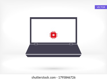 cpu laptop vector icon . Lorem Ipsum Flat Design 