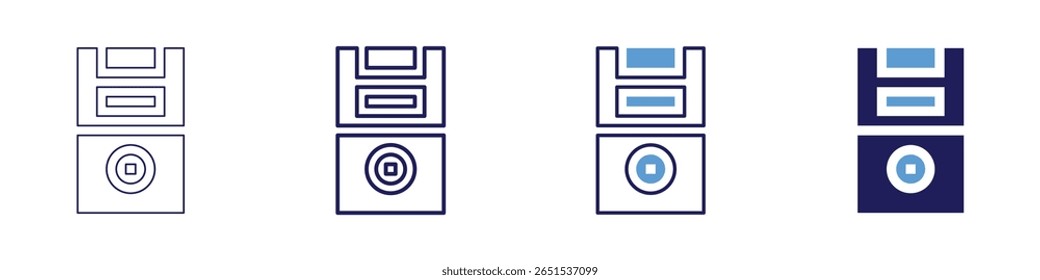 CPU latency icon in 4 different styles. Thin Line, Line, Bold Line, Duotone. Duotone style. Editable stroke.