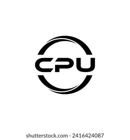 CPU Letter Logo Design, Inspiration for a Unique Identity. Modern Elegance and Creative Design. Watermark Your Success with the Striking this Logo.