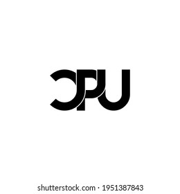 diseño del logotipo de monograma original de la letra cpu