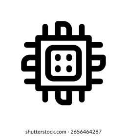 cpu line icon. Clean and minimalist vector icon for websites, mobile apps, presentations, and logos. Fully scalable and customizable for any project.