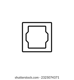 CPU line icon vector design